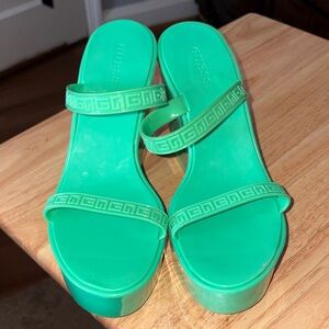 Guess Women's Vibrant Green Platform Sandals